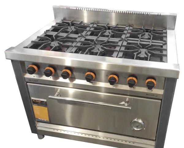 Bazar del Gastronómico - Equipamiento integral para la Gastronomia en Mar  del Plata COCINA MORELLI MR CHEF 6 HORNALLAS 1100 x 780, REJA FUND - 10313