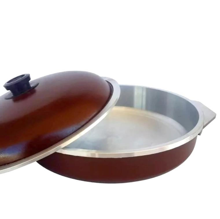 Bazar del Gastronómico - Equipamiento integral para la Gastronomia en Mar  del Plata SARTENES CHEF CERAMICA GRANITO 24 CM. MANGO BAKELITA SIMIL MADERA  G-1334-5